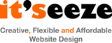 it'seeze logo followed by the tagline Creative, Flexible and Affordable Web Design